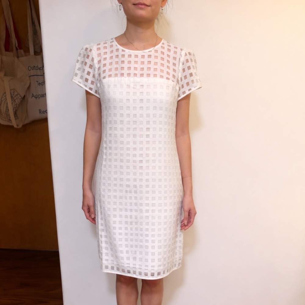 Milly White Square Lace Mini Dress